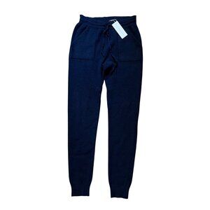 $149 NWT Alexandre Laurent Paris OS S M L Knit Joggers Pants Sweatpants Navy